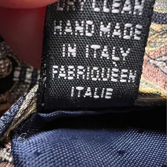 Pavia Italian Made Silk Neck Tie Geometric Classic Office Tan Black Blue Italy - Picture 5 of 6